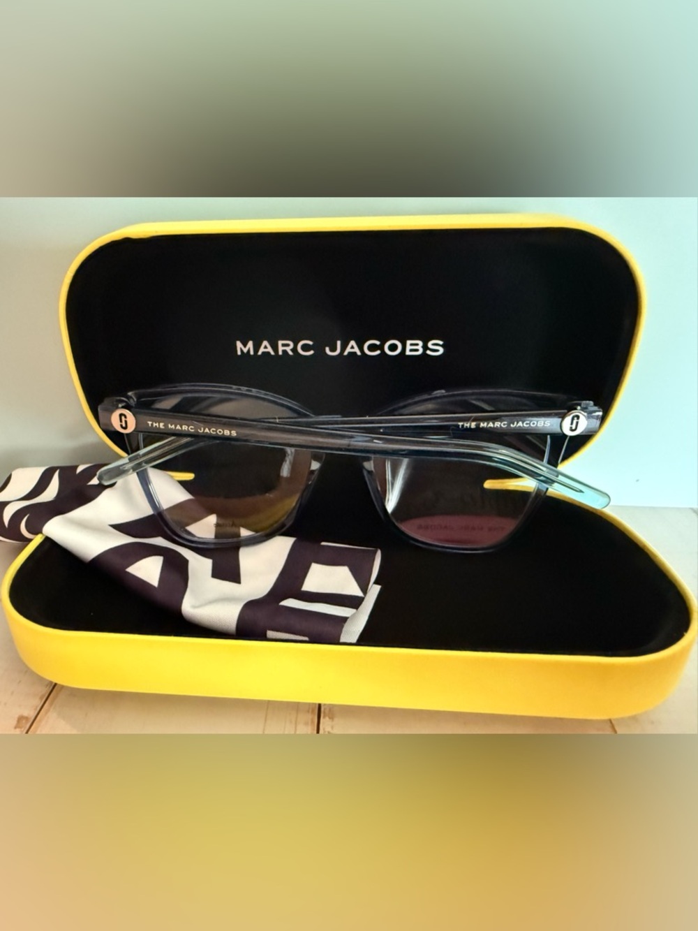 Marc Jacobs Blue Gradient Acetate Glasses with Yellow Case - Picture 5 of 5